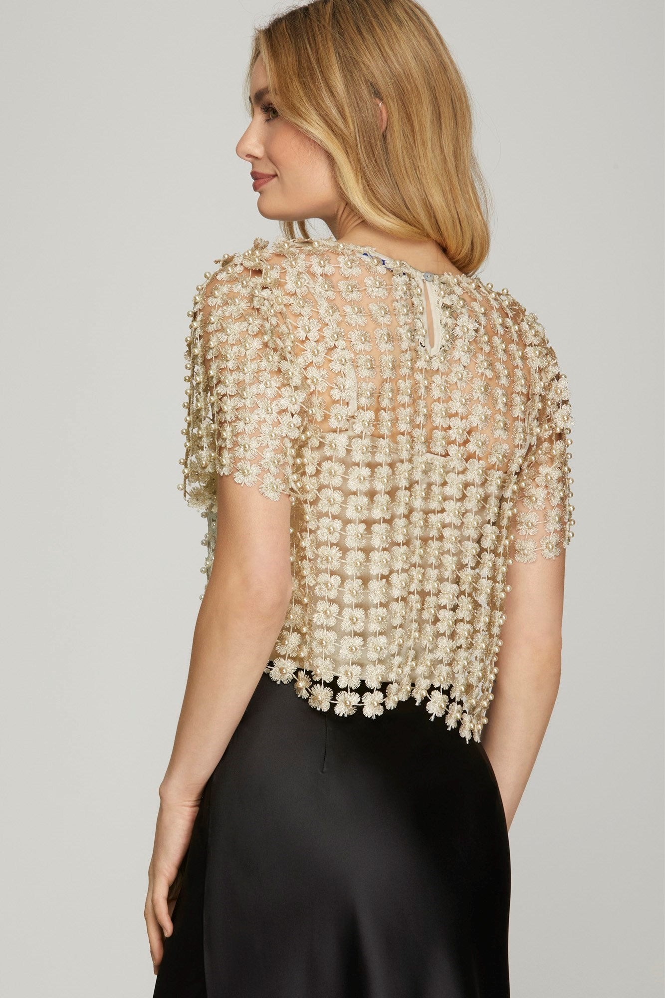 Lurex Pearl Top