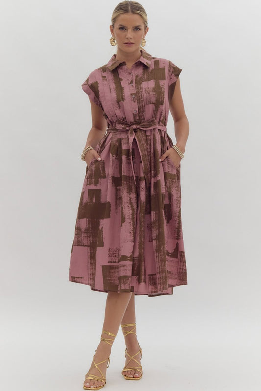 Mauve Abstract Midi